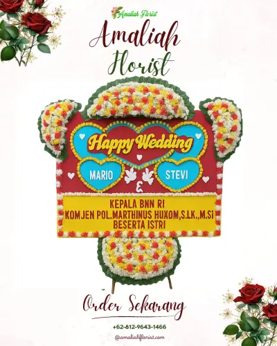 Karangan Papan Bunga Pernikahan di Kebonagung